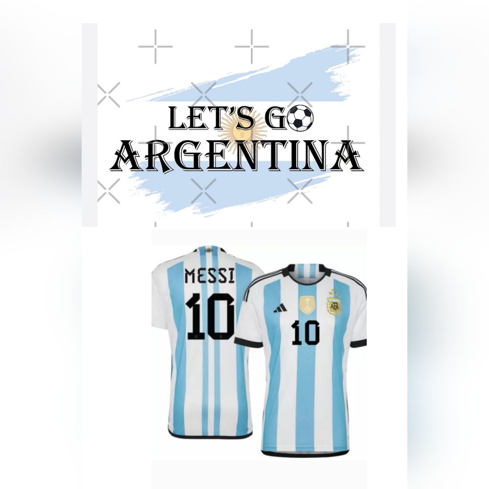 🔥🇦🇷NWT ADIDAS ARGENTINA 2023 3-Star LIONEL MESSI #10 HOME JERSEY